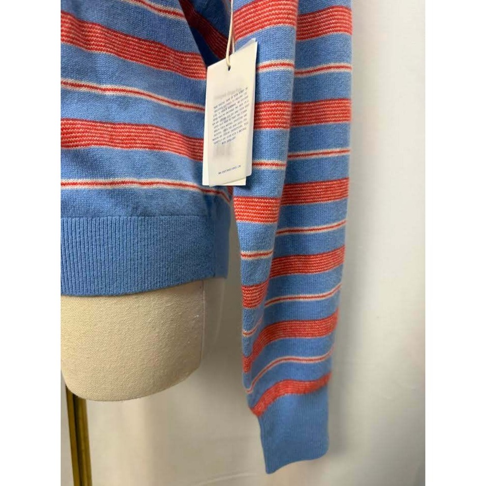 Guest in Residence Collegiate Stripe Polo Cashmere Sweater SMALL NWT - Picture 11 of 11